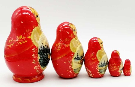 Матрешка "Красная зима" 12 см. арт. 5356