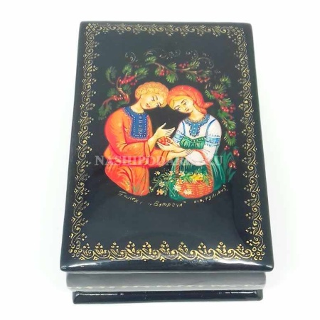 Шкатулка Встреча Палех 9х6см арт. 955668 