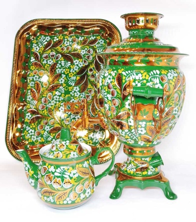 Самовар 3 литра набор. "Хохлома ландыши" арт. 6588329 