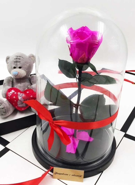 картинка Роза Premium Выс*Диам*Бутон (27*15*6-7см) Цвет фуксия подарки