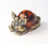 Фигурка из латуни с янтарем Хрюша арт. 143