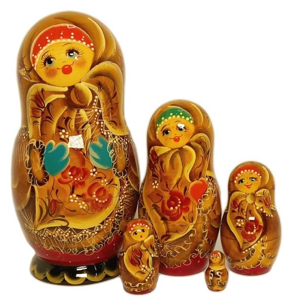  Матрешка сувенирная авторская 15 см 5 мест арт. 756333  Наши подарки