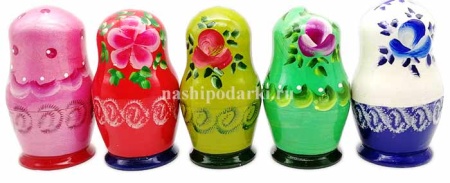 Матрешка цветы 5 мест 10 см арт. 875369