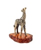 Фигурка из латуни с янтарем Жирафик Рафик 35х50 мм. арт. 1596