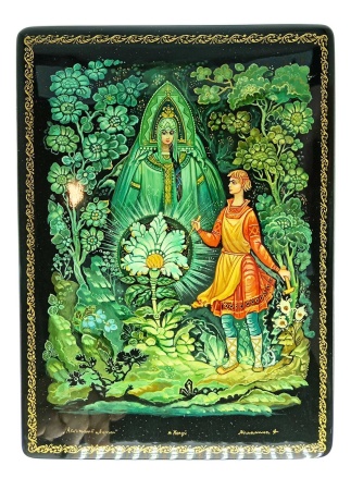 Шкатулка лаковая авторская "Каменный цветок" 13х19 см. арт. 763399