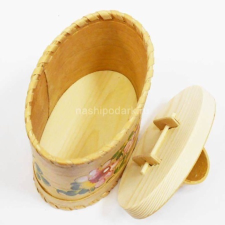 картинка Береста Туес "Полевые цветы" 10х12см арт. 220119134 магазин русских сувениров  Наши подарки