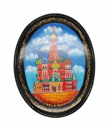 Шкатулка Холуй "Храм Василия Блаженного" 11х8 см. арт. 87043