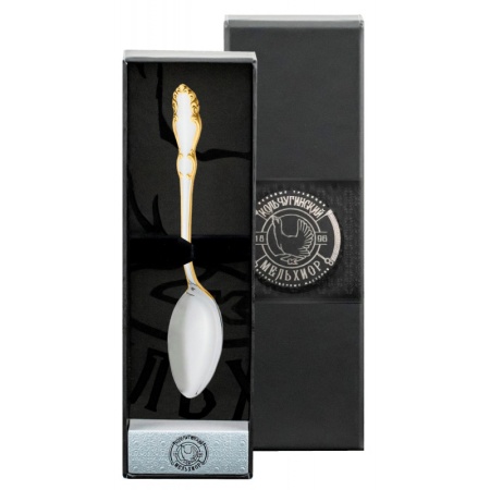 Ложка чайная "Лира" с позолотой в футляре Артикул: С211608/8 