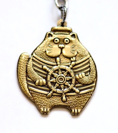 Брелок из латуни кот - моряк арт. 1789 Брелок из латуни кот - моряк арт. 1789