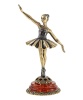 Фигурка из латуни с янтарем Балерина большая 2 85х110 мм. арт. 2559