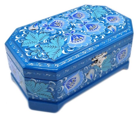 Шкатулка синяя 17х10 см. арт. 584733