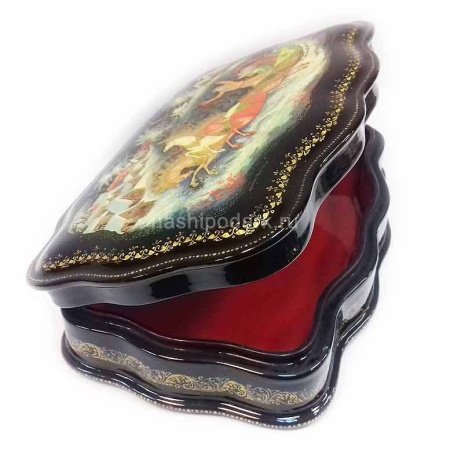 Шкатулка Палех "Зимняя Тройка" 12х18см Арт. 140219198 