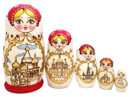 Матрешка жжонка 5 мест 19см арт. 852533