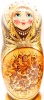 Матрешка золотые цветы 18 см. 5 мест арт. 643677