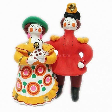 Дымковская игрушка "Композиция"Парочка с собачкой" арт. 1118143