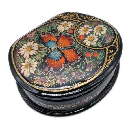 Шкатулка Холуй "Лето бабочка" 10х8 см. арт. 4574622