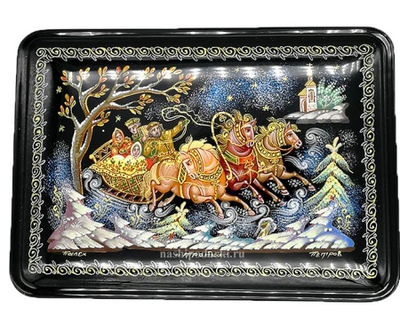 Шкатулка палех тройка 17х12х5см арт. 2715229 