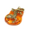 Фигурка из латуни с янтарем Саламандра арт. 1218