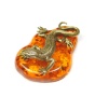 Фигурка из латуни с янтарем Саламандра арт. 1218