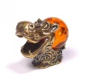 Фигурка из латуни с янтарем Бегемот с шаром арт. 1290