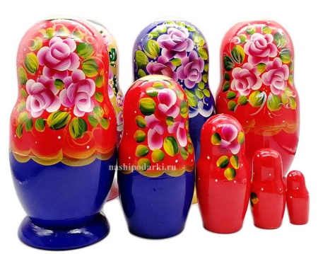 Матрешка цветы 18 см. 5 мест арт. 47894324