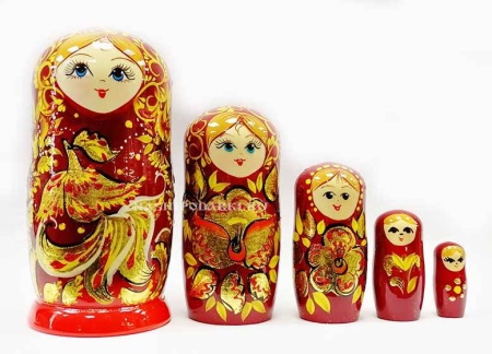 Матрешка "Жар-Птица"  5 мест 16см арт. 658965  Матрешка "Жар-Птица"  5 мест 16см арт. 658965