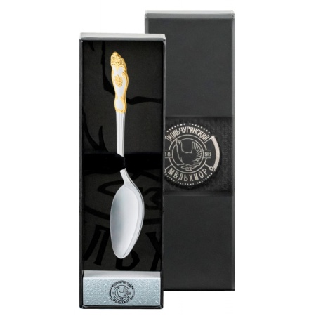 Ложка чайная "Герб" с позолотой в футляре Артикул: С24908/8 