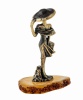 Фигурка из латуни с янтарем Дама в шляпе 35х55 мм. арт. 1598