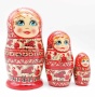 Мезенская роспись. Матрешка 3 пр. 10х5 см. арт. 890984204 Мезенская роспись. Матрешка 3 пр. 10х5 см. арт. 890984204