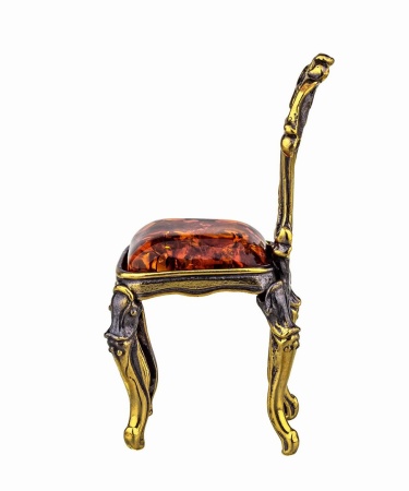 Стул винтажный из латуни с янтарем 25х63 мм. арт. 938