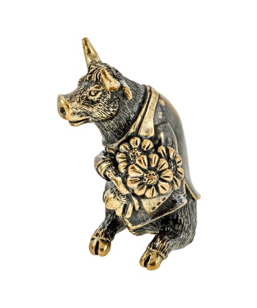 Бык с букетом без подставки 25х50 мм. арт. 1198.1