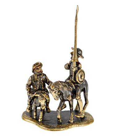 Фигурка из латуни Дон Кихот и Санчо Панса без подставки 45х75 мм арт. 1974.1