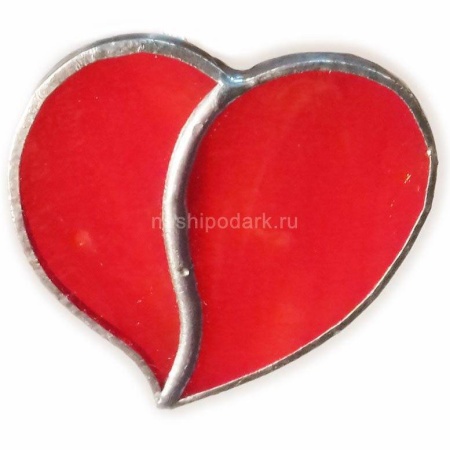 Витражное украшение брошь "Сердце" 4х4см Арт. 150319562  Витражное украшение брошь "Сердце" 4х4см Арт. 150319562