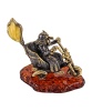 Фигурка из латуни с янтарем Баба Яга на Мотоцикле 55х60 мм. арт. 2001