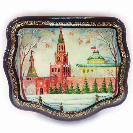 Шкатулка Палех "Московский Кремль" 11х13см Арт. 140219203 