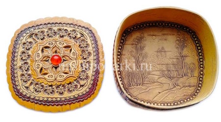 картинка Шкатулка береста 3х9см арт. 7645222 магазин русских сувениров  Наши подарки