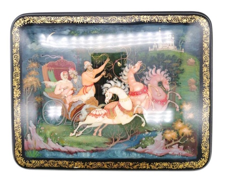 Шкатулка "Тройка - Палех" 19х14 см. арт. 87653222 