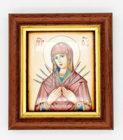 картинка Иконка Ростовская финифть Богородица 8х7 см. арт. 456438 