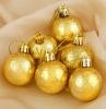 Набор шаров пластик d-4 см, 6 шт "Морозная зима" золото арт. 3505647