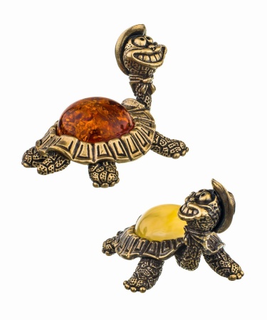 Фигурка из латуни Черепаха в шляпе 50х32 мм. арт. 302