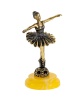 Фигурка из латуни с янтарем Балерина №3 55х70 мм. арт. 1291