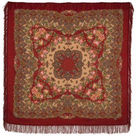 Павлопосадский платок 1536-6  "Славянские праздники" 146 см 