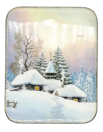 Шкатулка пейзаж зима 10х8 см. арт. 734457
