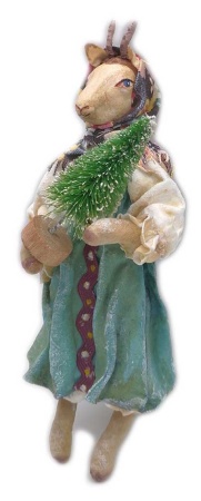 Ватная елочная игрушка "Козочка" 15 см. арт. 7883434