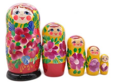 Матрешка цветы 16 см. 5 мест арт. 76578622