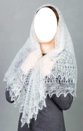 КРУЖЕВА ПУХОВЫЙ ПЛАТОК 130х130 см. арт. 756234