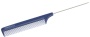 Расческа рабочая с металлическим хвостиком синяя DEWAL BEAUTY DBS6105 