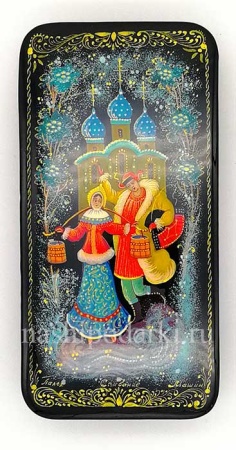 Шкатулка палех "Свидание" 16х8см арт. 357792 