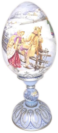 Яйцо авторское "Зима" 32 см. арт. 896237
