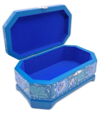 Шкатулка синяя 17х10 см. арт. 584733